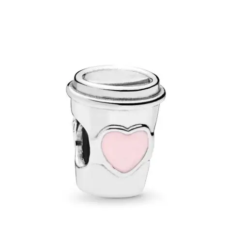 

100% 925 Sterling Silver Bead Lovely Milk Tea Cup With Beads Fit Pandora Women Bracelet & Necklace Diy Jewelry
