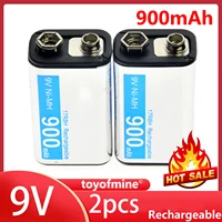 2x 9v pps block power nimh rechargeable battery 900mah black durable battery cell