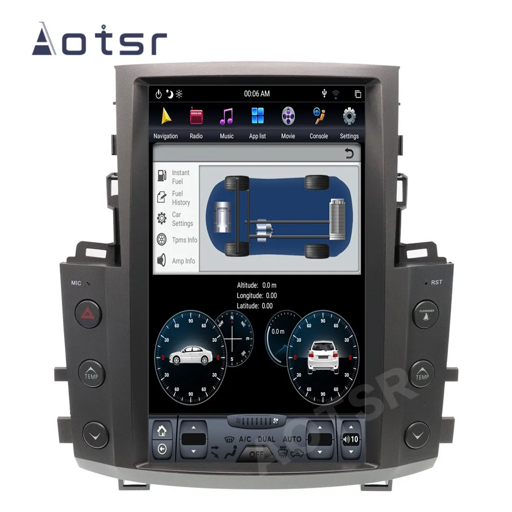 Автомобильный плеер AOTSR Tesla Style Android 8 для Lexus LX570 2007 2015 Центральный Мультимедиа 2 Din