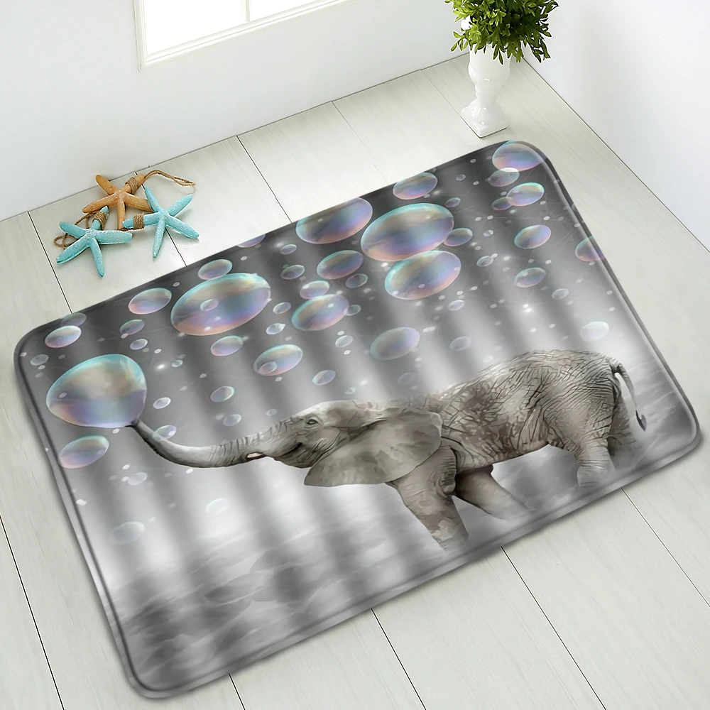 

Animals Floor Mats Tiger Horse Elephant Bathroom Non-Slip Mats Living Room Bedroom Kitchen Washable Carpet Foot Pads Home Decor