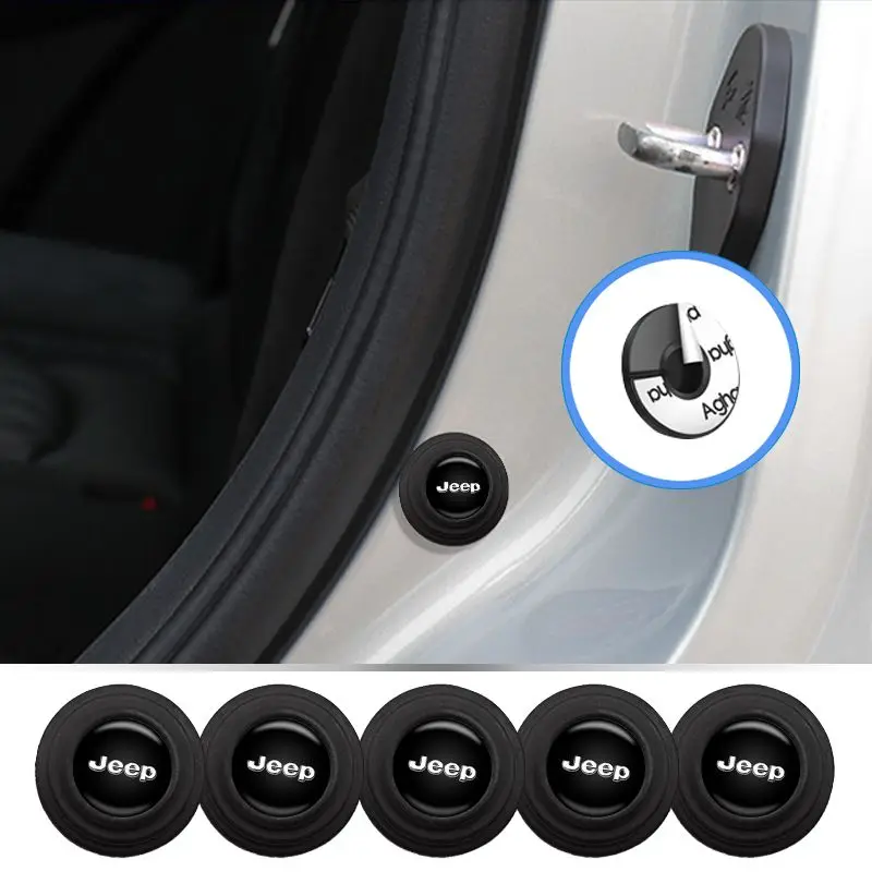 

Car Styling Emblem Door Anti-collision Anti-shock Silicone Pad Stickers Soundproof Buffer Gasket Auto Accessories For Jeep