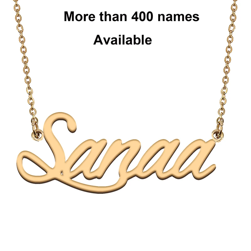 

Cursive Initial Letters Name Necklace for Sanaa Birthday Party Christmas New Year Graduation Wedding Valentine Day Gift