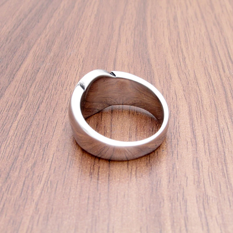 Мужское кольцо в стиле панк из нержавеющей стали 316L черное серебристое 8