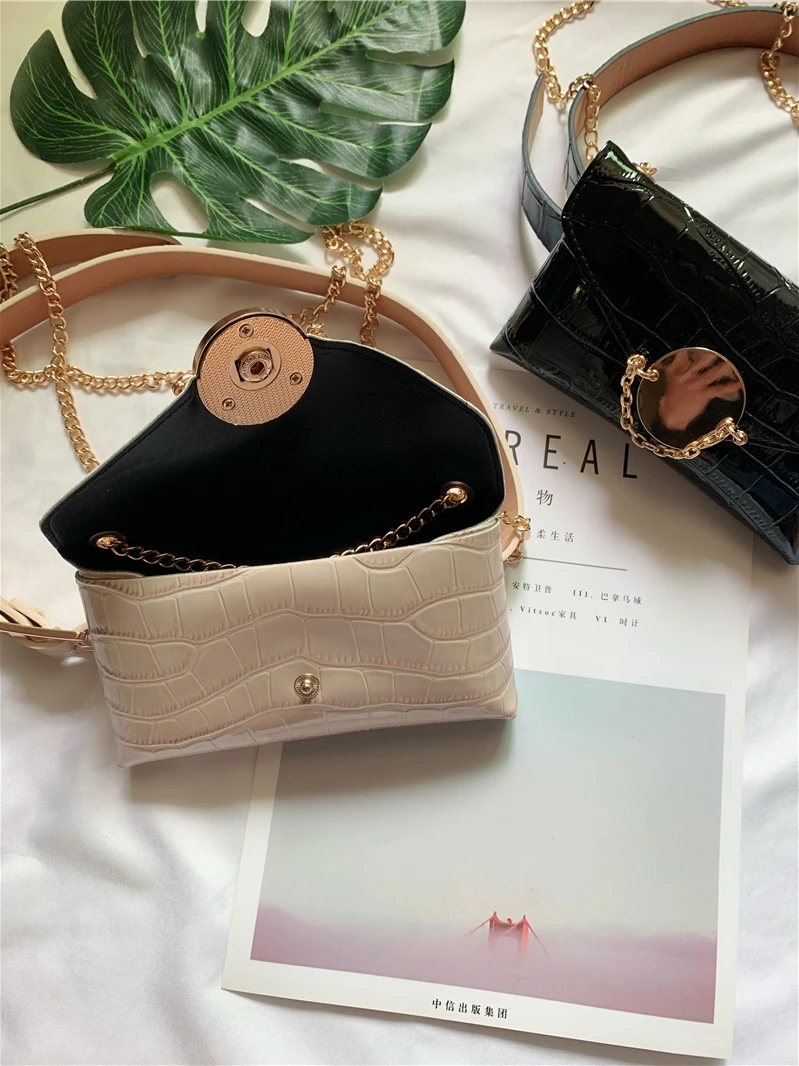 

PU Korean Girl Waist Pack Mini Black Vintage Casual Waist Belt Bag Personalized Hip Hop Phone Pouch Waist Pack Women New DA60YB