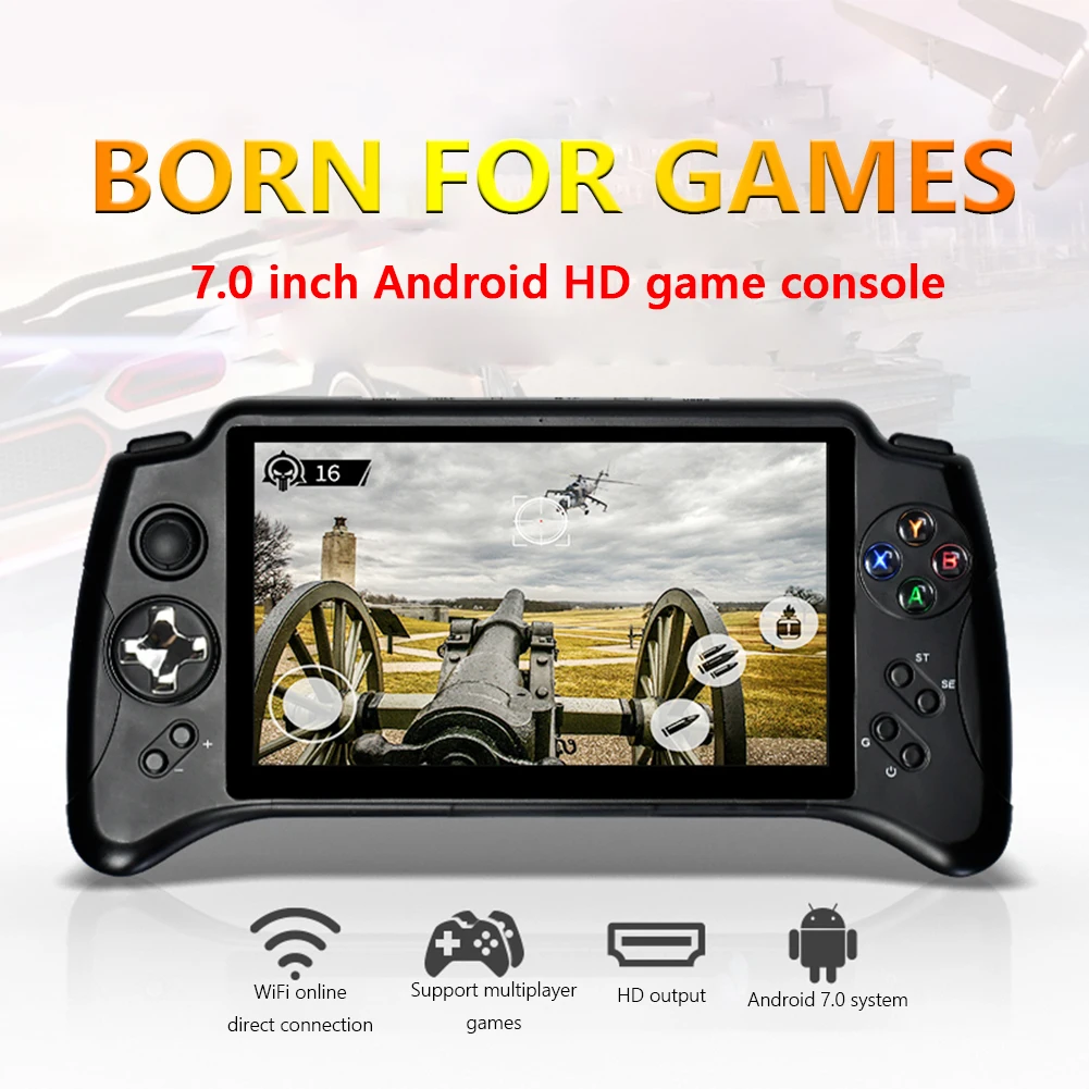 Портативная игровая консоль POWKIDDY X17 Игровая приставка с 7 дюймовым IPS сенсорным