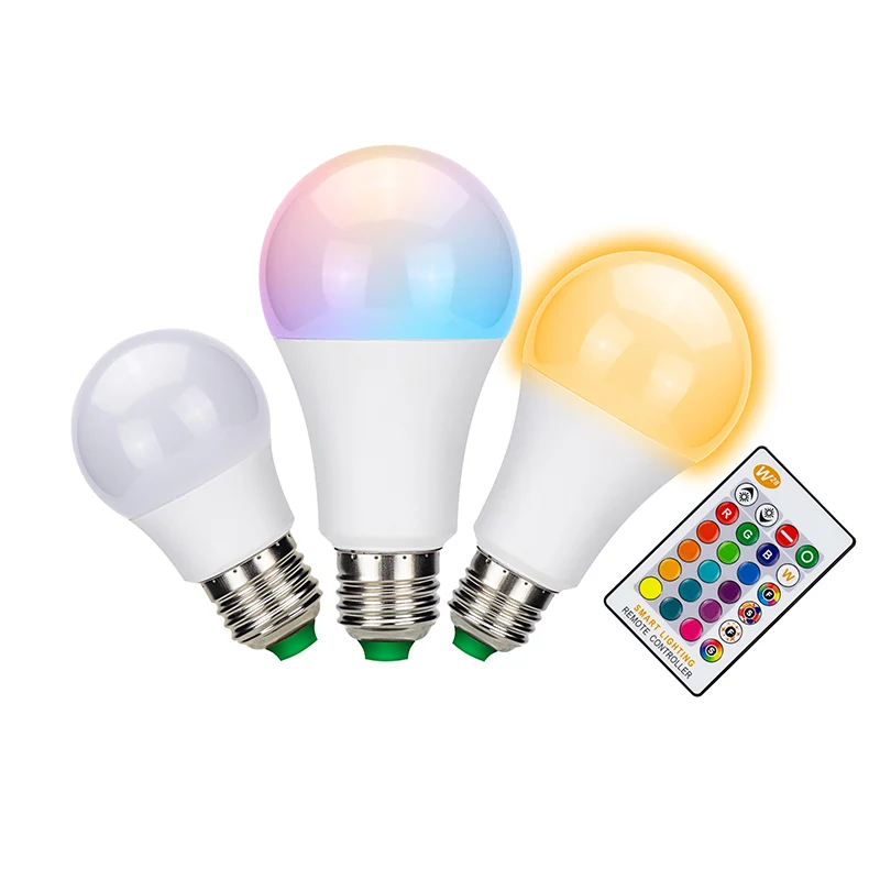 

LED Bulb Lamps 5W 10W 15W E27 85-265V RGB Lampada Dimmable With Memory Function IR Remote Control 16 Colors Changeable Bombilla
