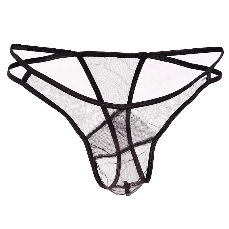 Мужские трусы сексуальное однотонное прозрачное мужское нижнее белье низкая