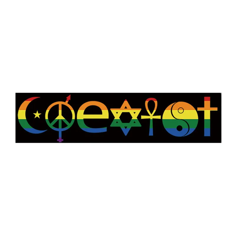 

20CM*5CM Personality Style COEXIST Rainbow Car Sticker and Decal PVC