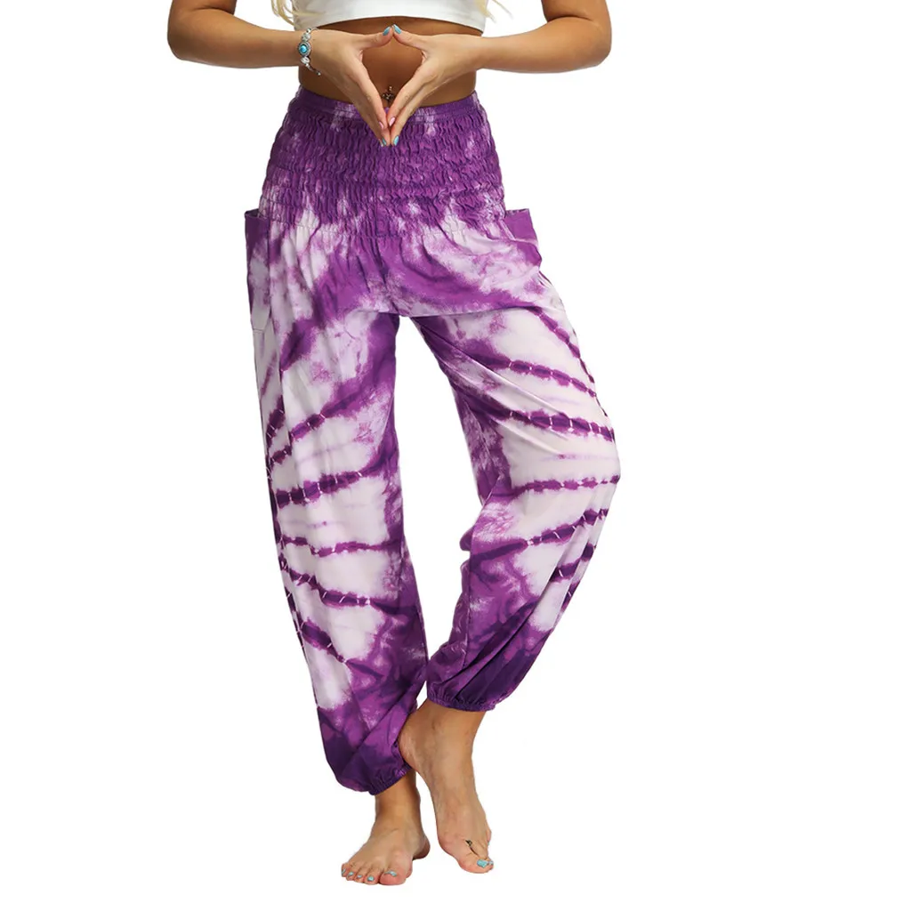 

Floral Casual Wide Leg Long Harem Pants High Waist Men Women Casual Loose Hippy Yoga Trousers Baggy Boho Aladdin Pants Z059