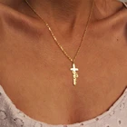 Ожерелье с именем Креста на заказ, цепочка из нержавеющей стали, персонализированная религия, ювелирные изделия, женское колье, рождественский подарок