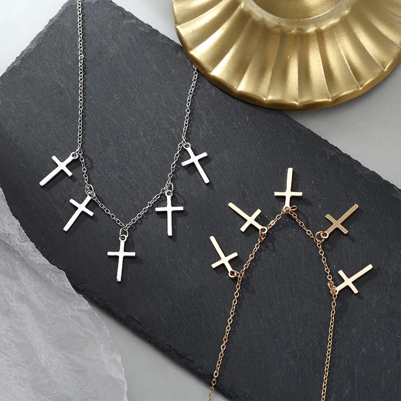 Модное женское ожерелье женский золотой серебряный крест кулон ювелирные