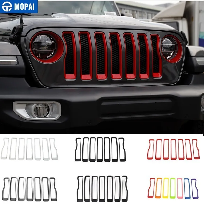 MOPAI автомобильные наклейки для Jeep Wrangler JL ABS автомобильные передние декоративные решетки Накладка для Jeep Wrangler+ автомобильные аксессуары