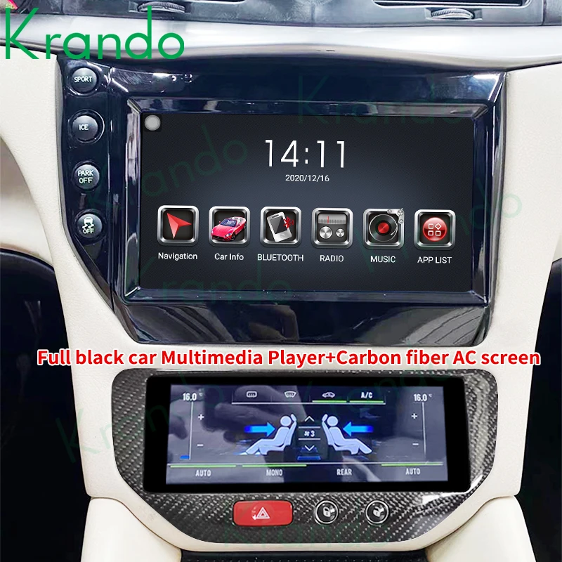 

Krando Car Radio For Maserati GT/GC GranTurismo 2007-2017 Full Touch AC Board Display Black Carbon Fiber Multimedia Player