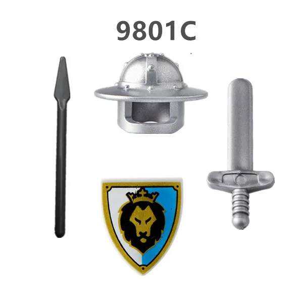 20 шт Строительные блоки игрушки для детей средневекового замка Красный Лев