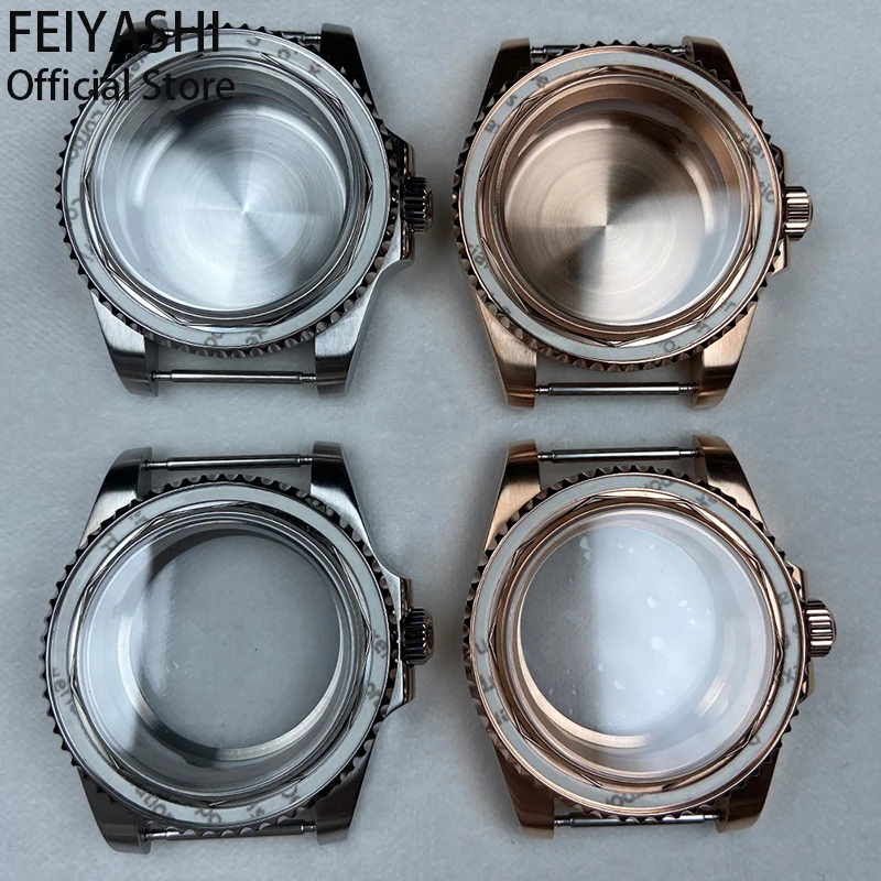 Men's bronze watches case Submariner accessory parts 40mm 316L Stainless Steel Sapphire Glass For seiko nh35 nh36 dial movement