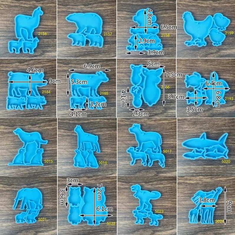 

Animal Shaped Keychain Epoxy Resin Mold Key Chain Pendants Silicone Mould DIY Crafts Decorations Casting Tool 97QE