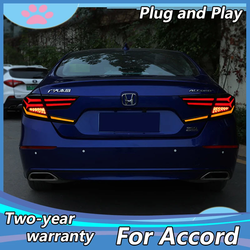 

Car styling LED Taillight For Honda Accord 10 2018 2019 Rear Fog Lamp + Brake Light + Reverse Light + Dynamic Turn Signal