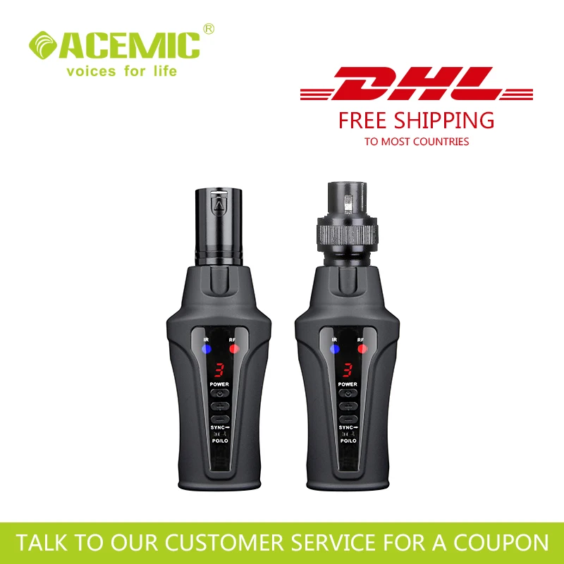 DHL ACEMIC TR-20 UHF Беспроводная микрофонная система передатчик-приемник для беспроводной передачи аудиоинтерфейса