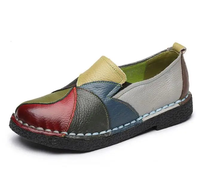 Туфли женские из натуральной кожи на плоской подошве|Обувь без каблука| |