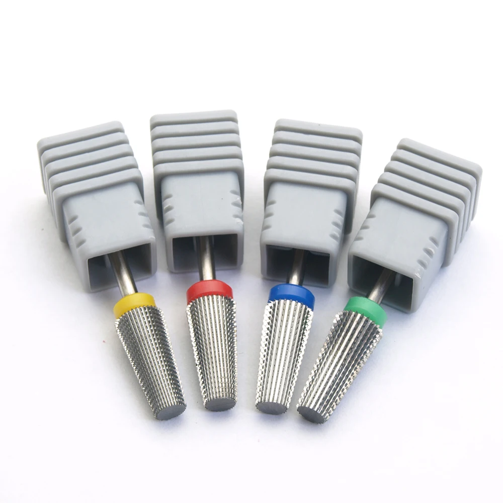 4 in 1 Tapered Safety Carbide Nail Drill Bits With Cut Drills Carbide Milling Cutter For Manicure Remove Gel Nails Accessories