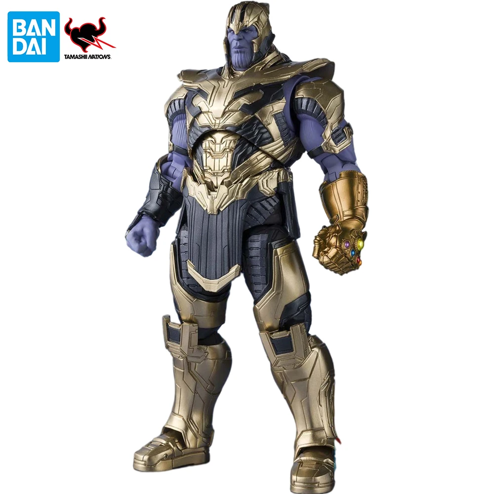 Bandai Shf Marvel Avengers 4 Endgame Avengers 4 Thanos with Infinity Gauntlet Action Figure Collection Model Boy Gift Kid Toys