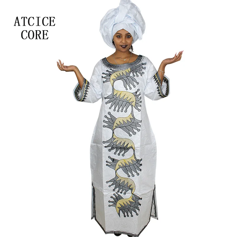 Женское платье с вышивкой в африканском стиле длинное шарфом большие