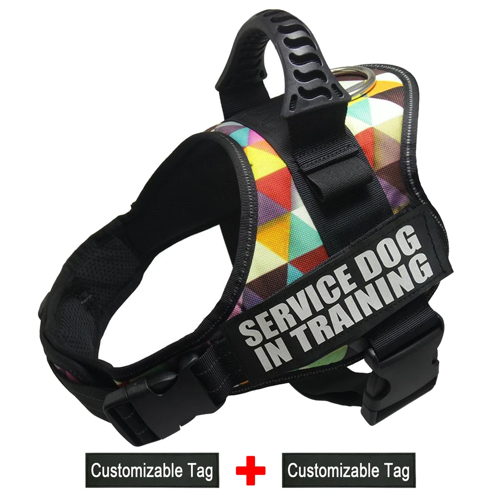 color-grid Жгут для собак индивидуальная этикетка наклейка для собак ID Tag K9 жгут для жилета светоотражающая Регулируемая шлейка для питомцев для маленьких средних и больших собак шлейка для собак - Цвет: color-grid