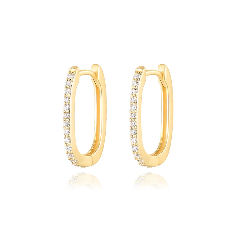 

CANNER Piercing Earrings for Women Mujer U Shape Pendientes 100% 925 Sterling Silver Big Circle Hoop Earring Ear Bone Buckle