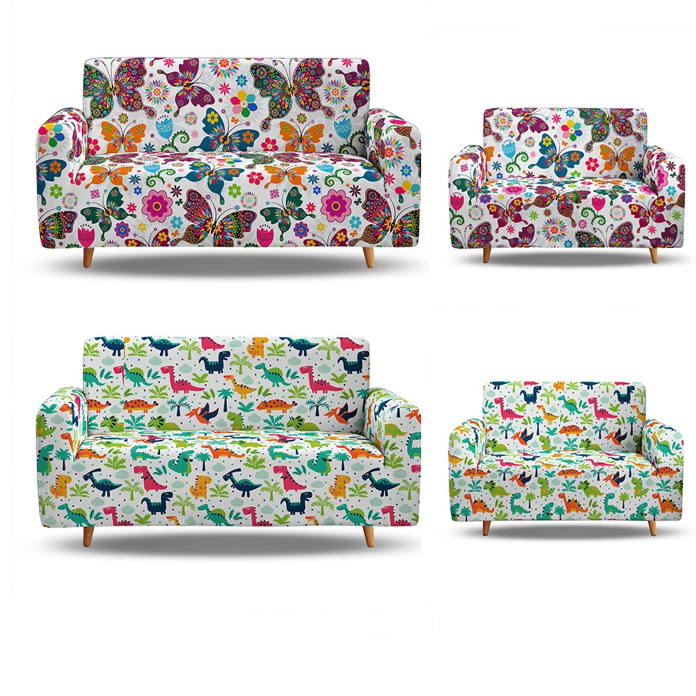 

Чехол для дивана CoversSofa L Форма разноцветными бабочками, 1/2/3/4 местный дизайнерский диван Гостиная диван предупредительный знак канапе