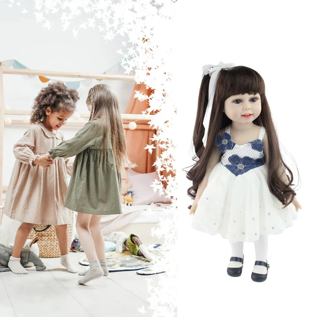 

18 inch Reborn Baby Doll Long Hair Dressing Up Girl Doll Cute Princess Doll Popular Toy Birthday Gift