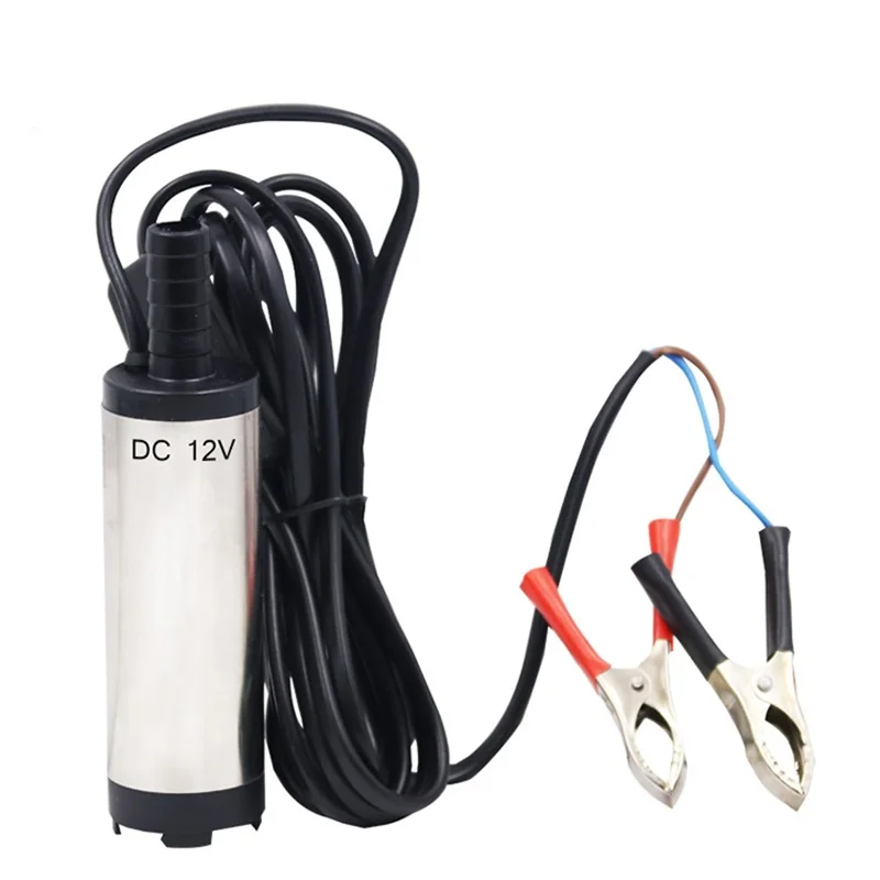 12V Dc Submersible Diesel Fuel Water Oil Car Camping Fishing Transfer Pump Power Silvery Tool Accessories Stainless Steel