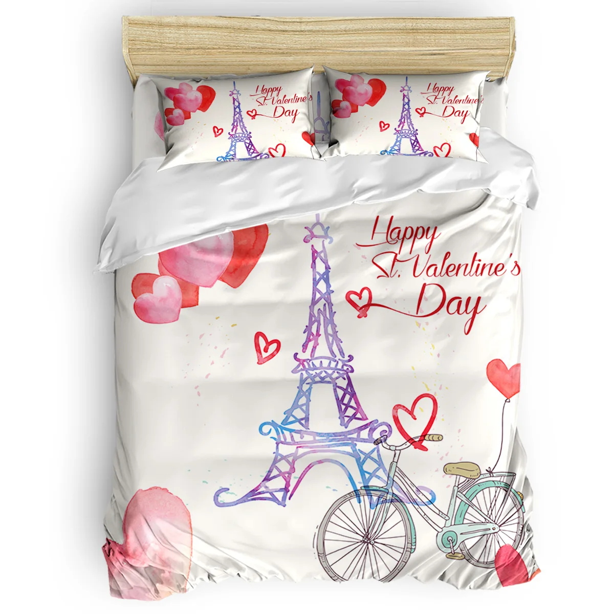 День Святого Валентина гуашь с оригинальными рисунками &quotПарижская башня