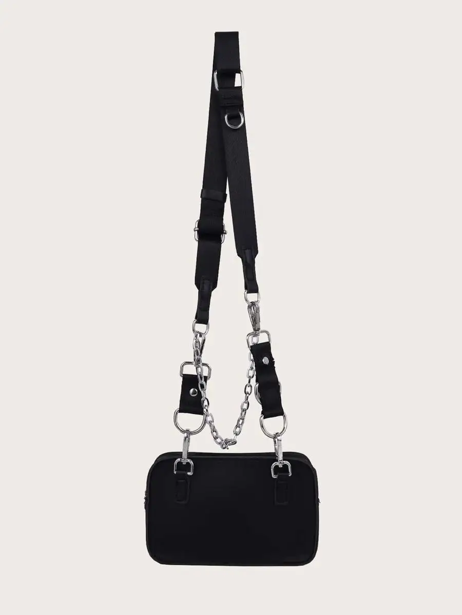 Chain Decor Crossbody Bag With Purse