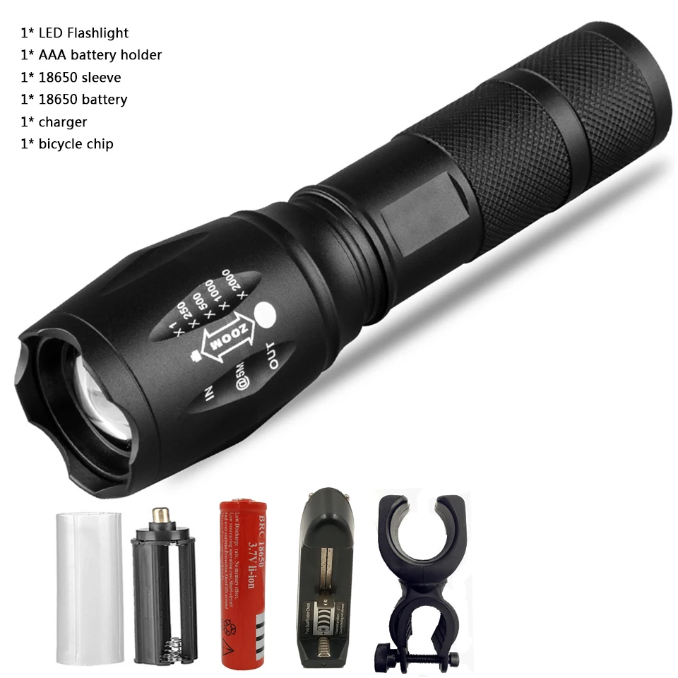 Litwod Z20 XM-L Q5/T6 светильник-вспышка светодиодный светильник-вспышка тактический фонарь светильник водонепроницаемый зум светодиодный портативный для hunnting светильник-вспышка - Испускаемый цвет: Option B