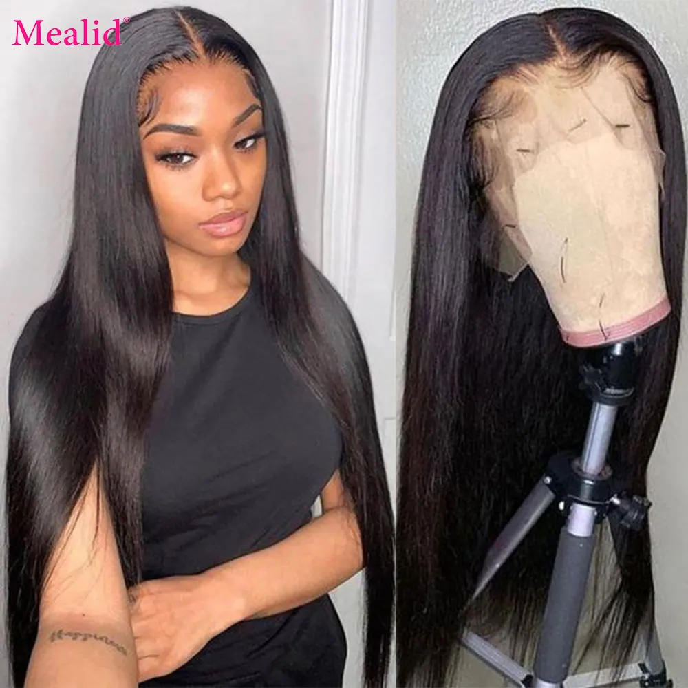 

38 Inch Straight Frontal Wig HD Transparent Bone Straight Human Hair Wig Pre Plucked 13X4 Lace Front Human Hair Wigs For Women