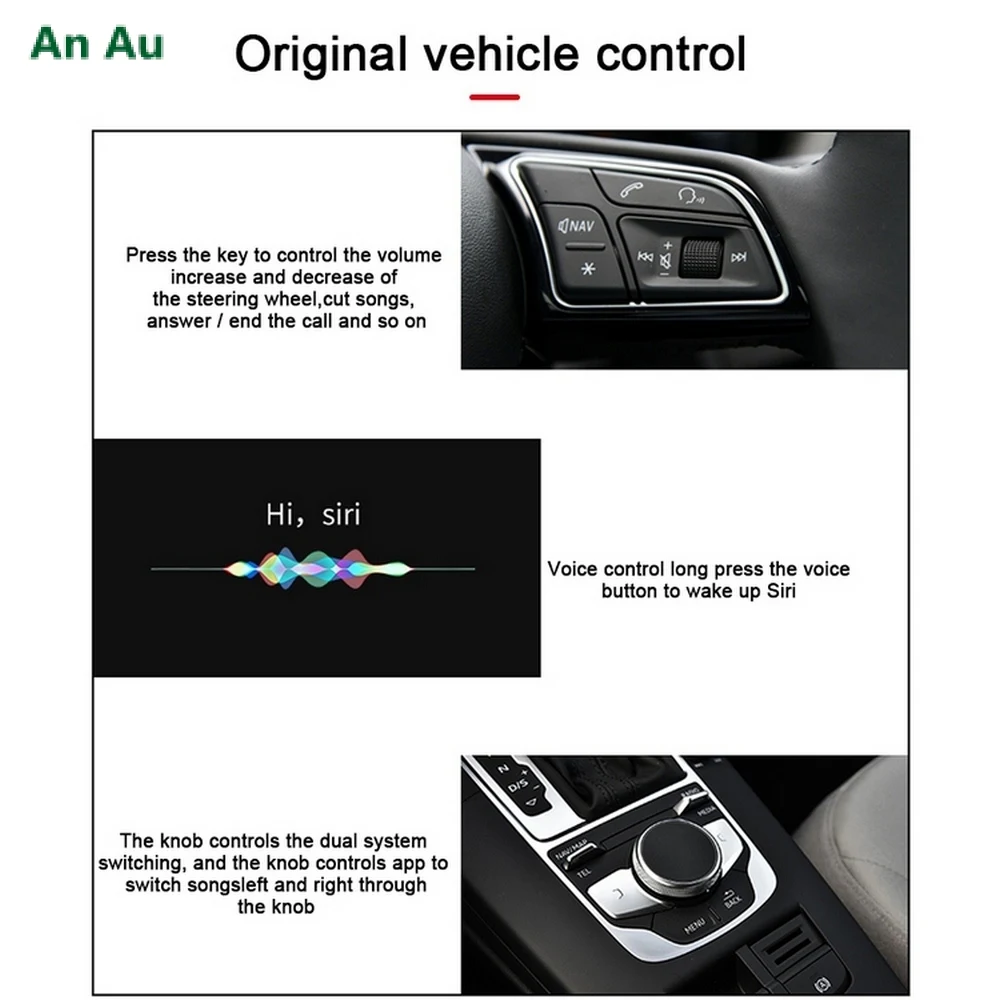 $198.00 2021 Wireless Apple CarPlay for Audi A1 A3 A4 A5 A6 A7 A8 Q2 Q3 Q5 Q7 MMI Car Play Android Auto Mirror Reverse Camera