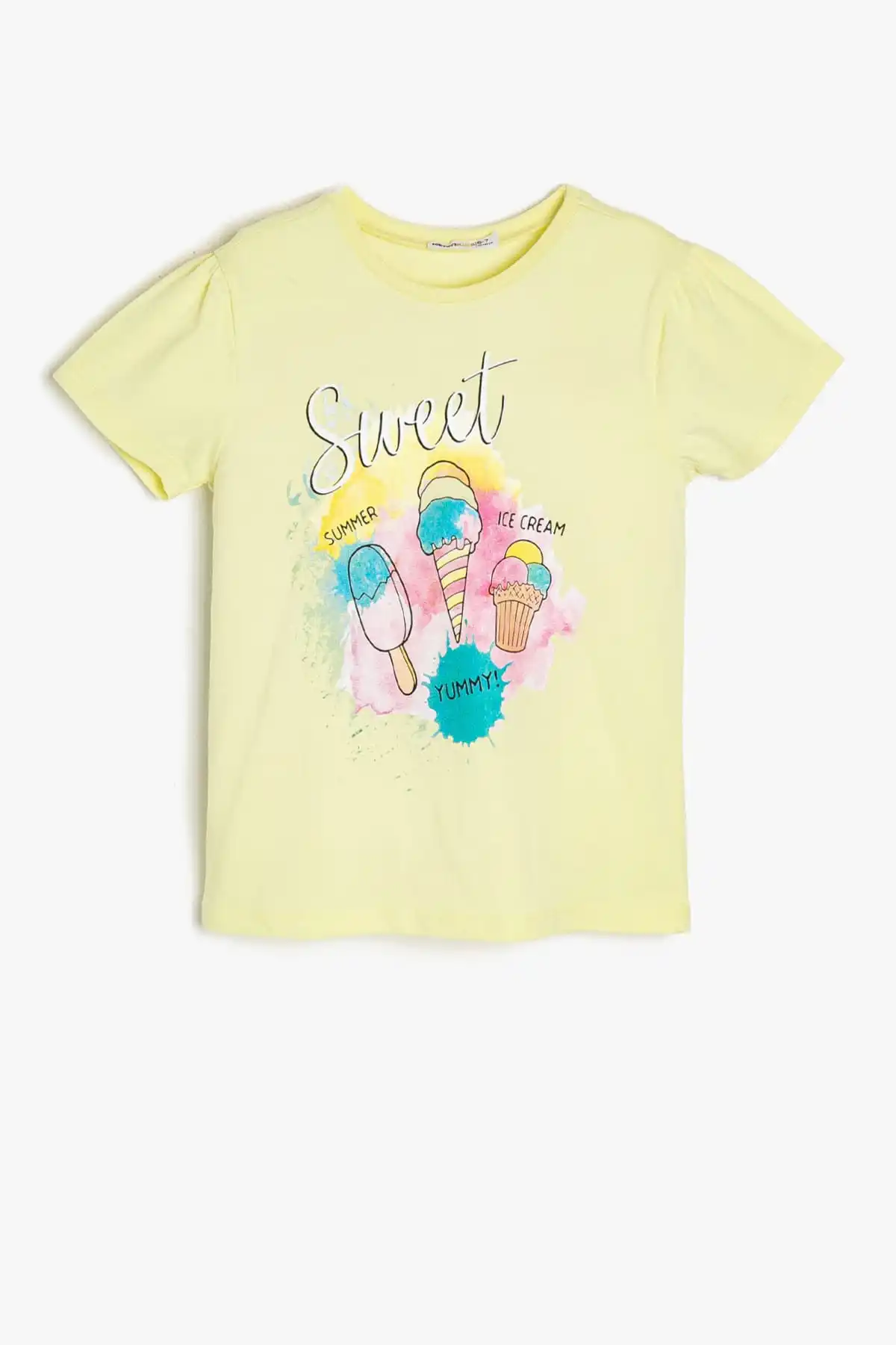 Koton Kids Yellow Female Child Printed T-Shirt | Женская одежда