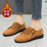 2021 new autumn cross strap genuine leather shoes women flats non slip soft comfortable casual sneakers large size trendy shoes