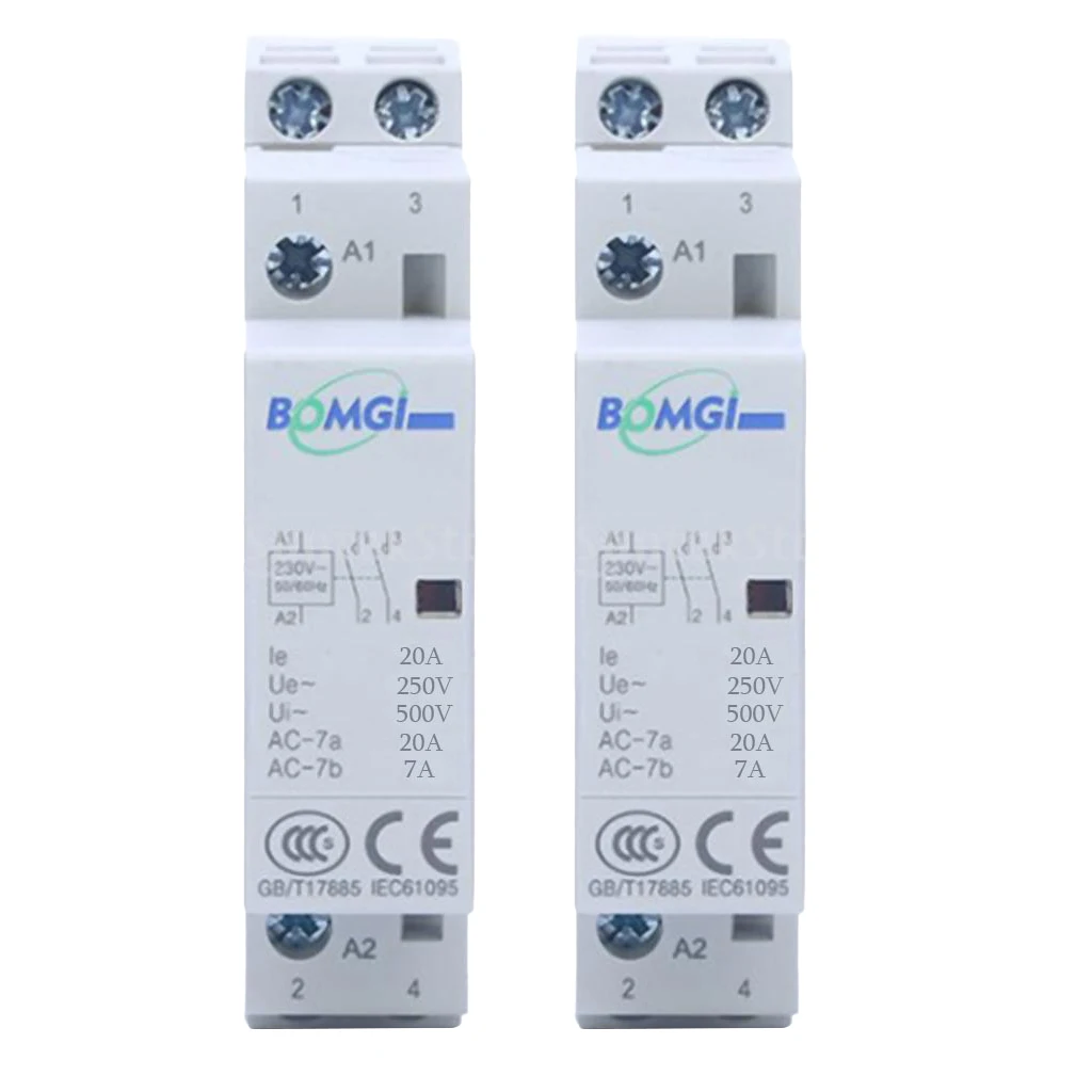 

2 Pcs Automatic 2P 20A 2NO 230V 50HZ Household Din Rail AC Module Contactor