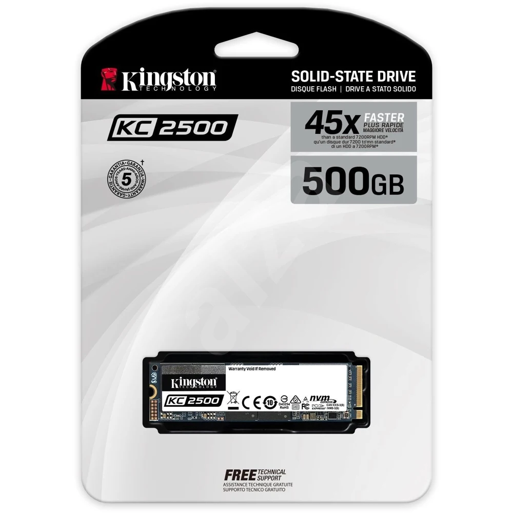 Твердотельный накопитель Kingston KC2500 SKC2500M8/500G SSD M.2 500GB PCI Ex4 чтение: 3500 Мб/сек запись: