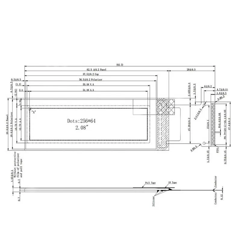 OLED модуль с разрешением 2 08*64P 256 дюйма SH1122 24 контакта|Экраны| |