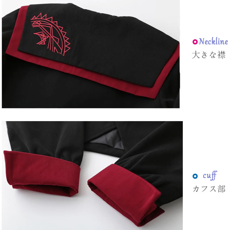 Черная Униформа jk костюм моряка женская школьная форма мягкая в стиле панк