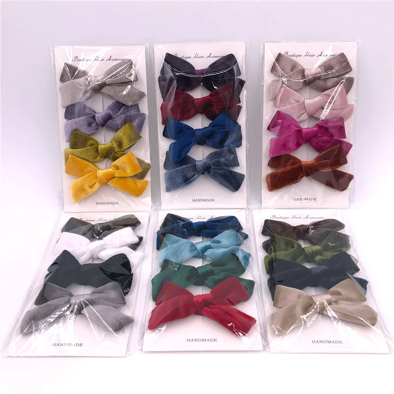 Набор из 4 предметов бархатные заколки для волос или нейлоновые повязки на голову