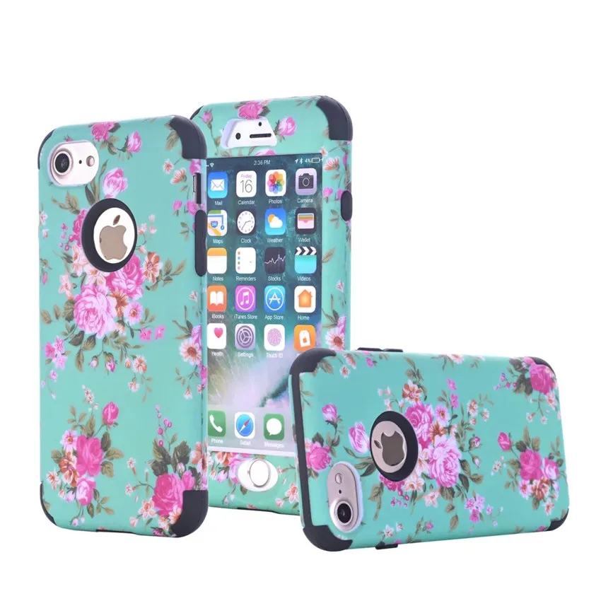 For iPhone 6 Case Dual Layer Defender silicon iphone 7 6s plus Hard Plastic 3 in 1 Heavy Duty Armor Hybrid Phone Cover |