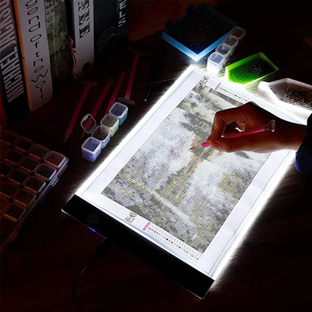 Diamond Painting LED Light Board Kit DIY Dimmable Bright Art Craft Tracing Lamp Table USB Charging Type Built-In Battery | Дом и сад