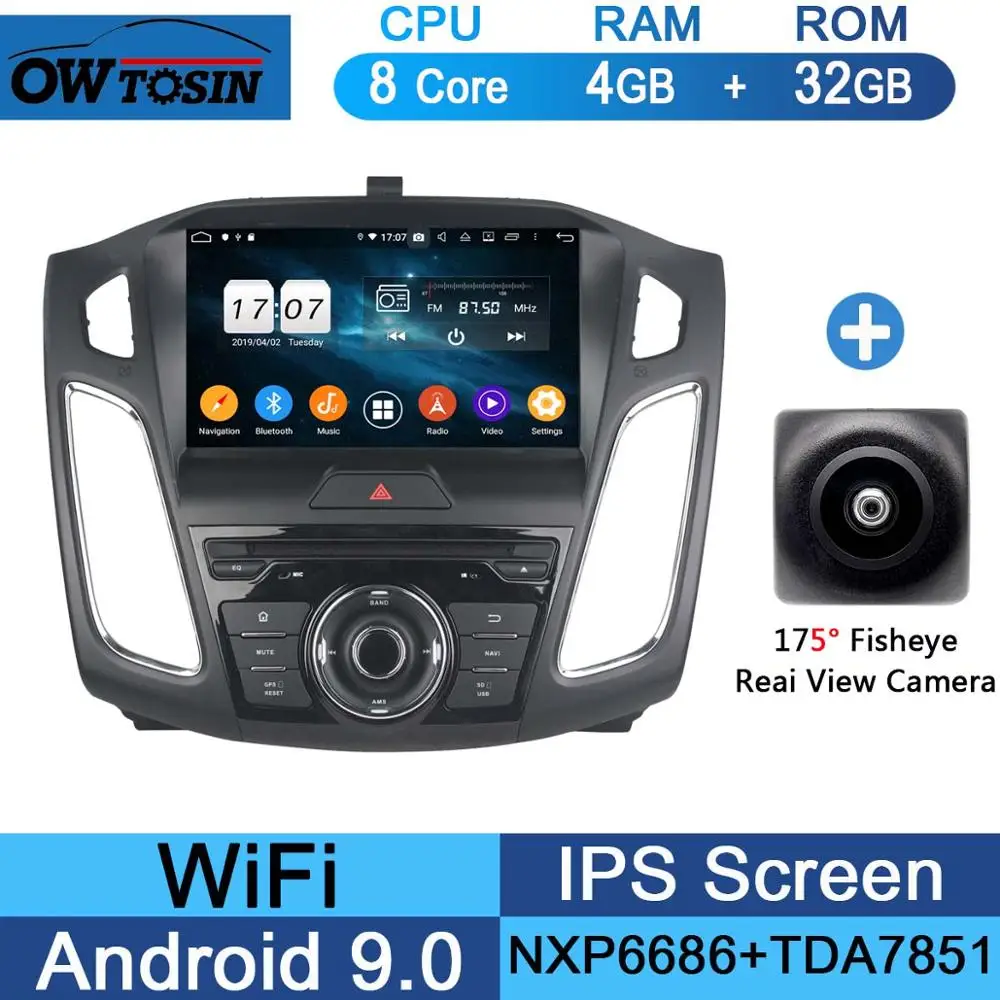 32G Fisheye Camera " ips 1920*1080 8 ядерный 4G+ 64G Android 9,0 автомобильный dvd-плеер для Ford Focus 2012 2013 DSP радио gps Parrot BT - Цвет: 32G Fisheye Camera