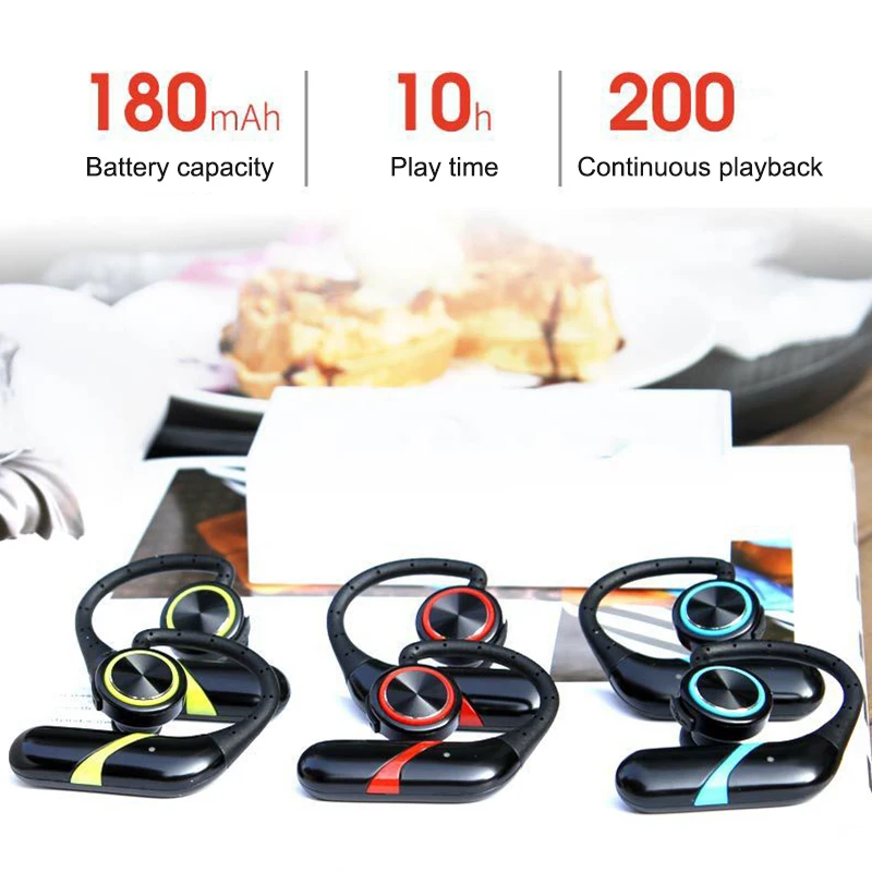 

TWS Wireless Headset Earbuds Bluetooth 5.0 Earhook Earphones Large Power Capacity for Sports Business Travel DJA88