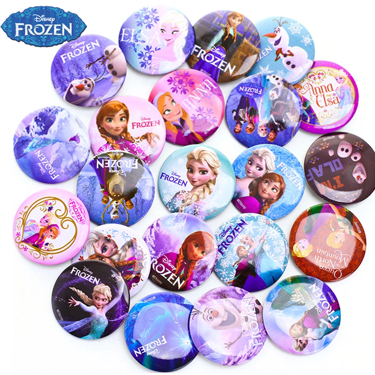 

Disney princess Frozen 2 Badge Birthday Party Decorations Kid Anime action Figures Cartoon birthday toys sets for girl's gift