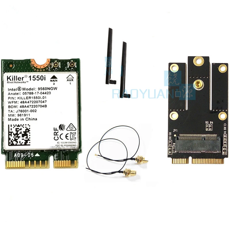 Ноутбук Killer 1550i AC двухдиапазонный 1 73 Гбит/с беспроводной 9560NGW NGFF Key E Wi Fi карта 9560AC