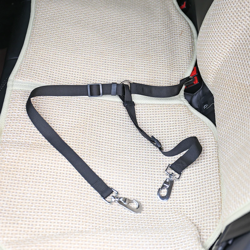 Двухголовый регулируемый ремень безопасности для собак и автомобилей поводок